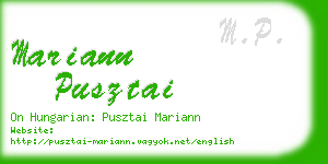 mariann pusztai business card